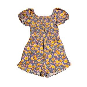 Vince Camuto Purple and Yellow Jumpsuit Vibrant Floral Design